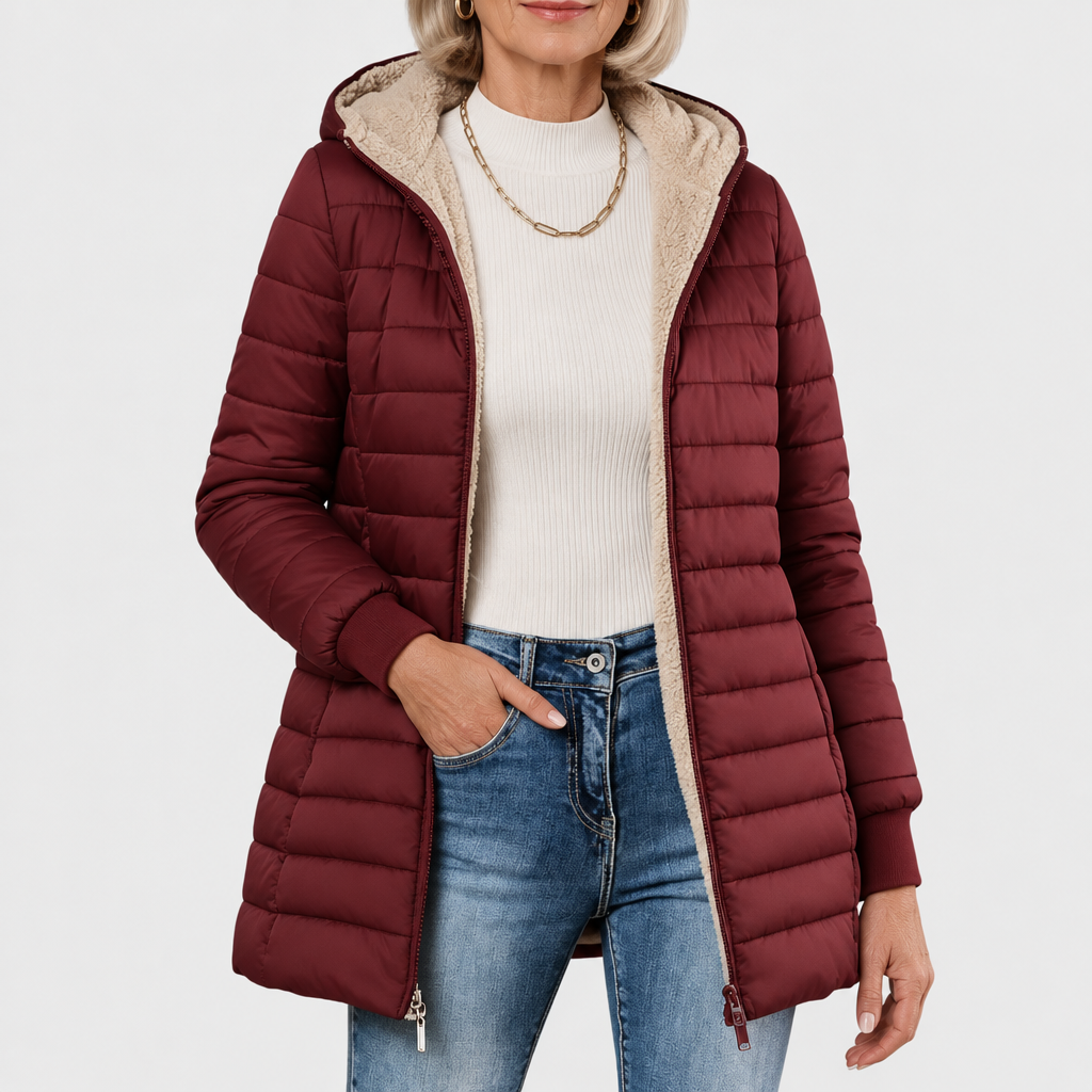 Caroline | Winter Coat with Cozy Lining - Red