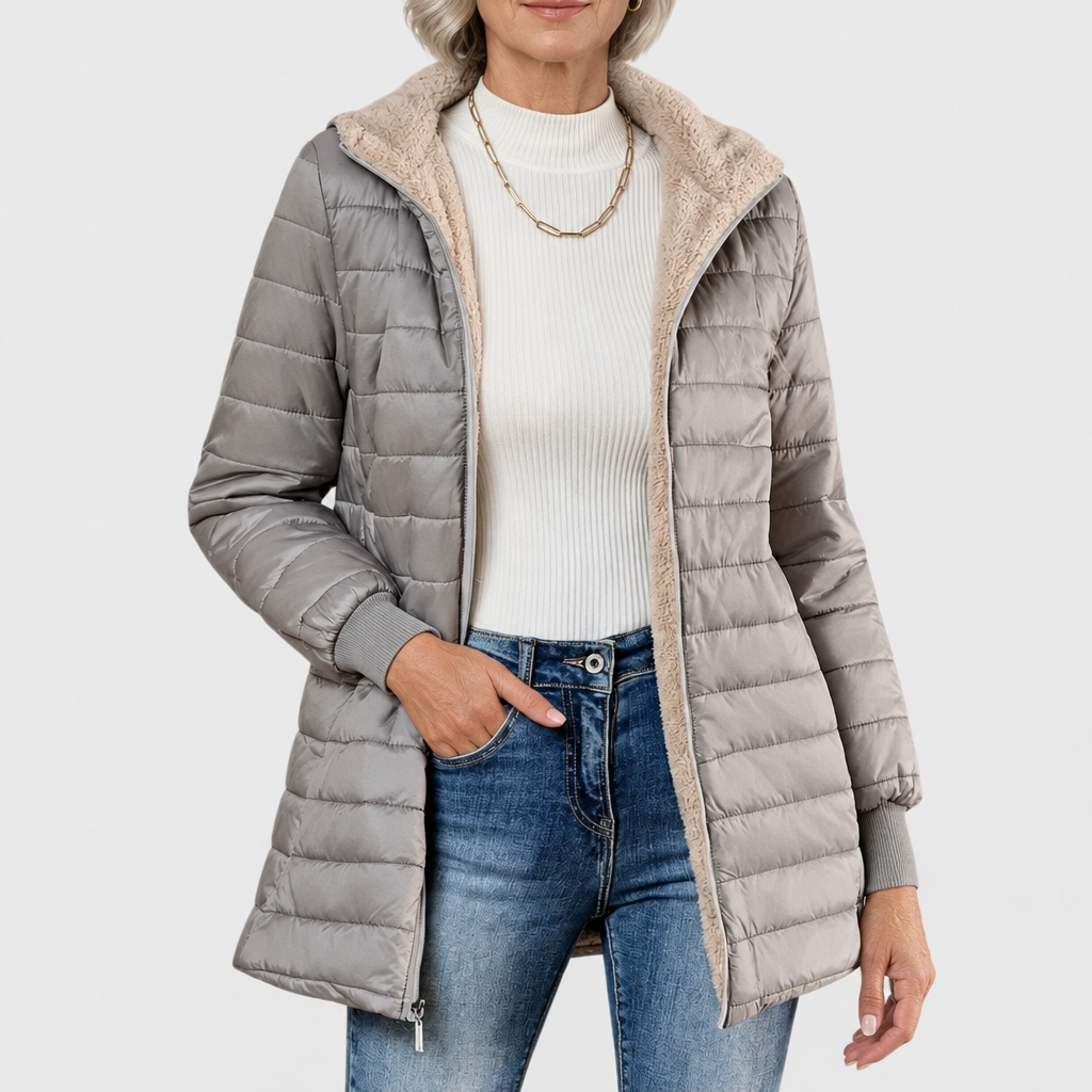 Caroline | Winter Coat with Cozy Lining - Gray