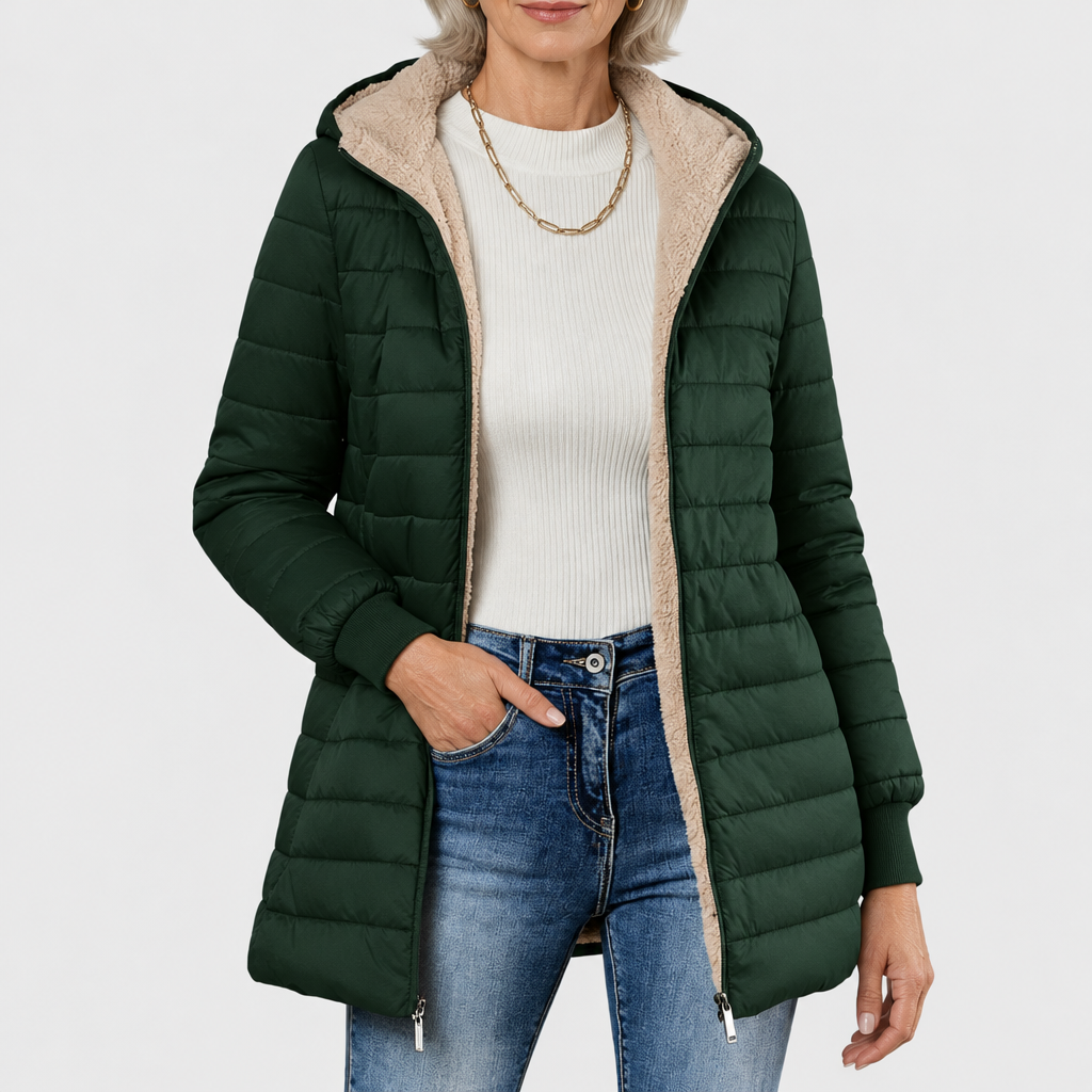 Caroline | Winter Coat with Cozy Lining - Green