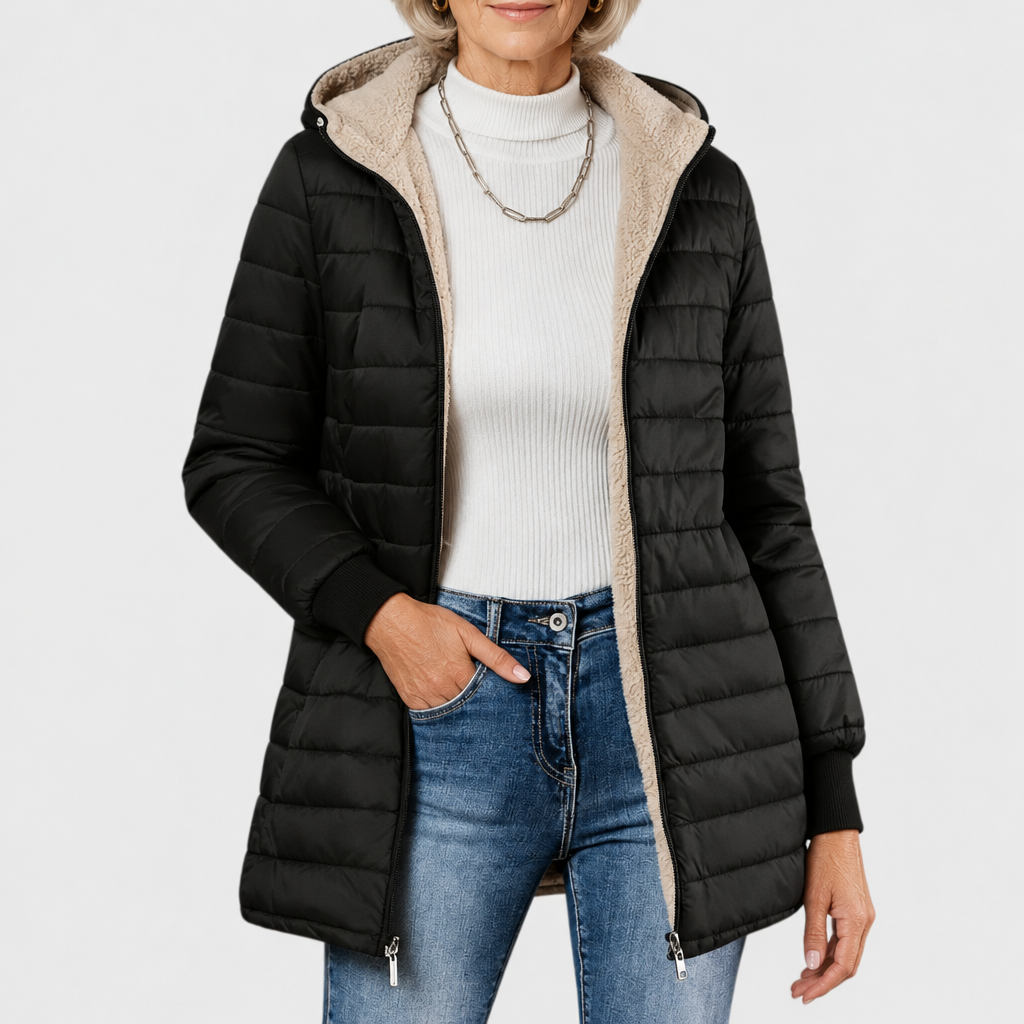 Caroline | Winter Coat with Cozy Lining - Black