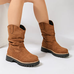 Tilda | Platform Lace-Up Boots in Brown