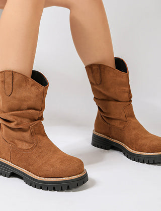 Tilda | Platform Lace-Up Boots in Brown