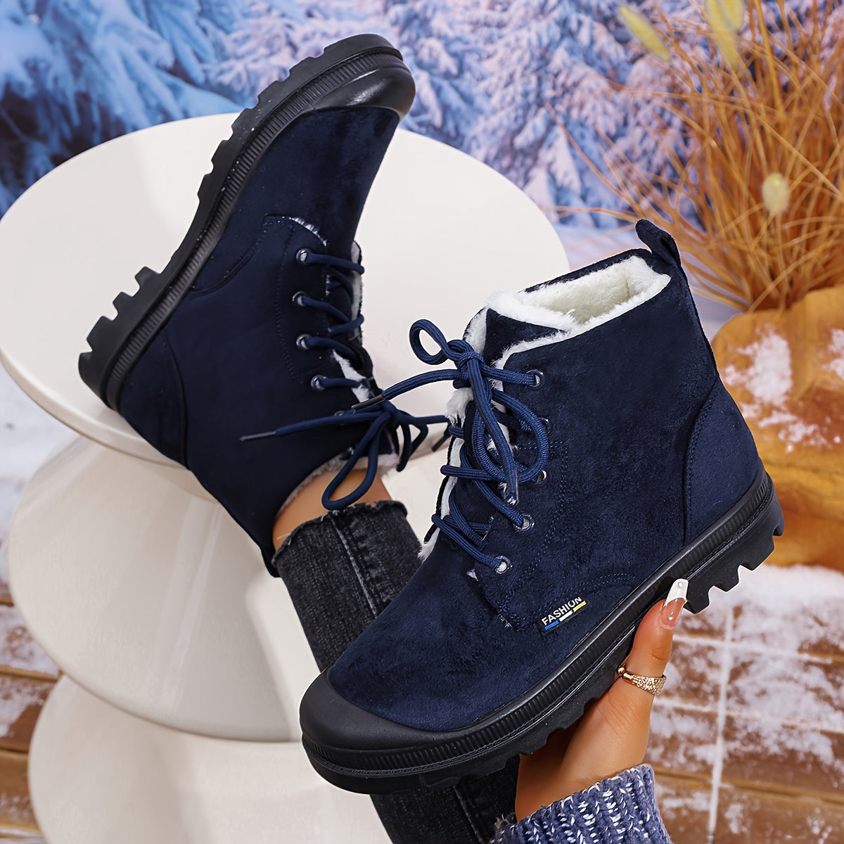 Rosalind | Cozy-Lined Lace-Up Snow Boots
