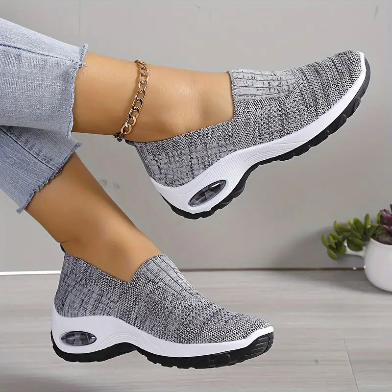 Tessa casual soft sole air cushion sneakers in gray