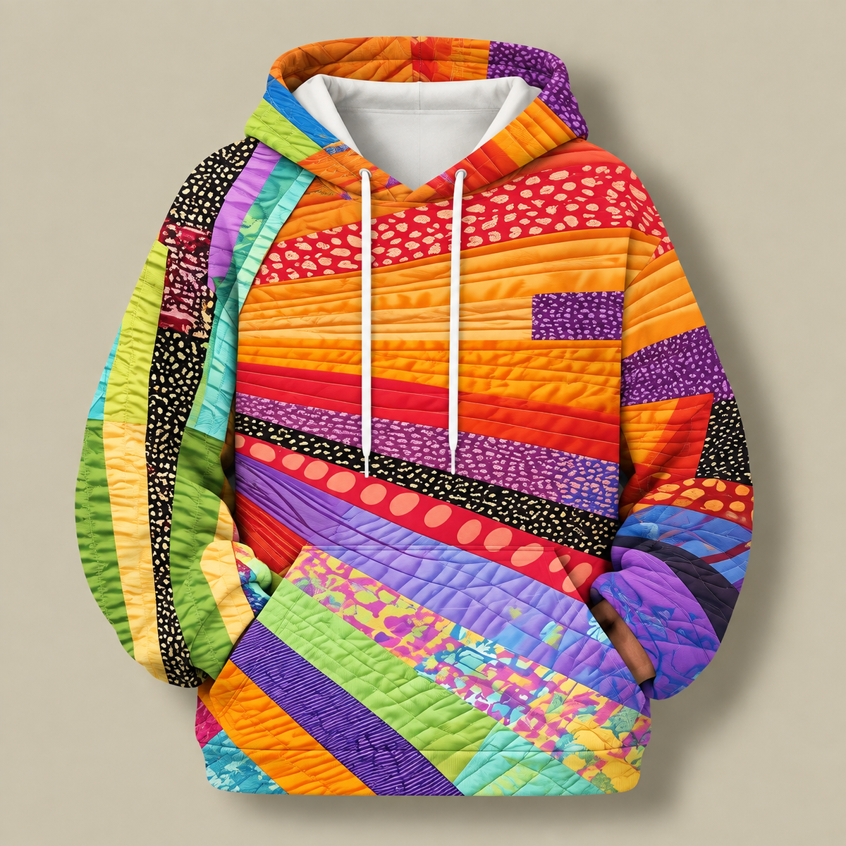 April Quilted Stripe Hoodie