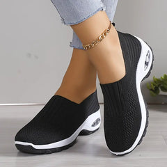 Tessa casual soft sole air cushion sneakers in black