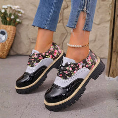Rosette oxfords sole and floral detail