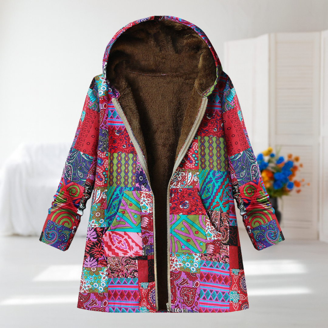 Chantal Jacket in red turquoise