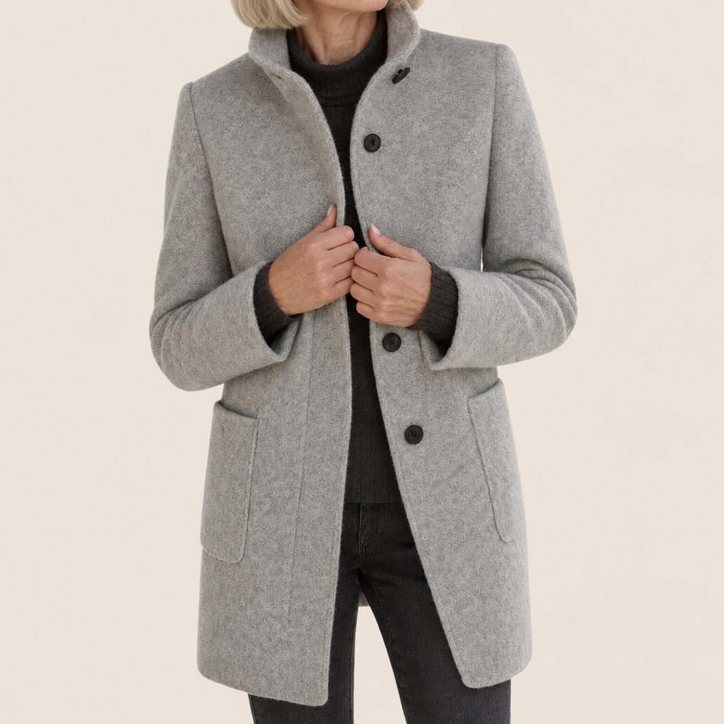 Irene | Elegant Midi Coat - Gray