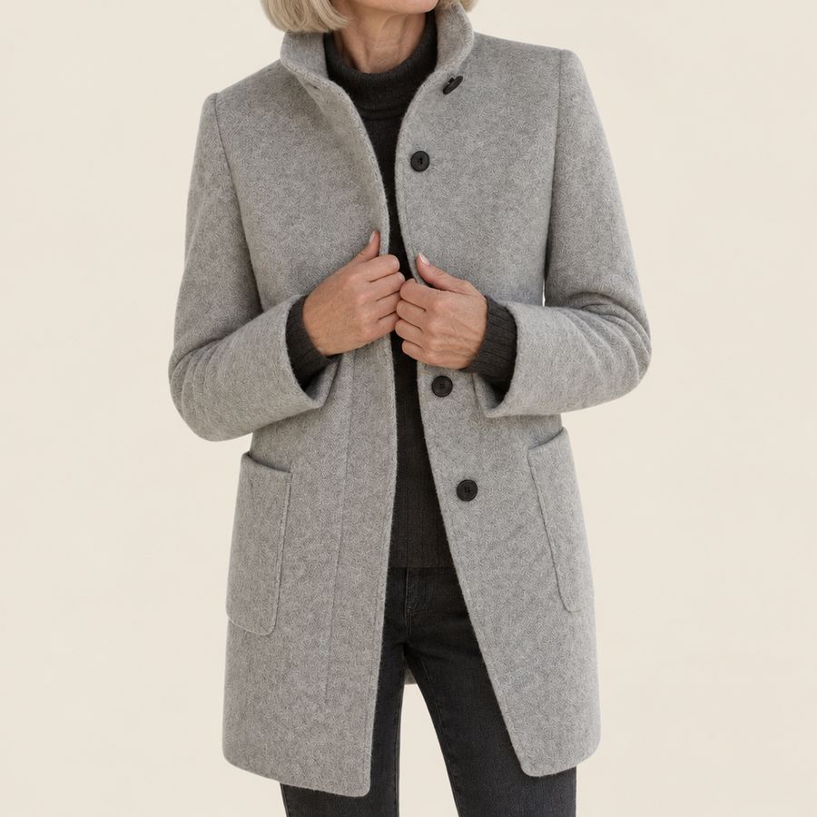 Irene | Elegant Midi Coat - Gray