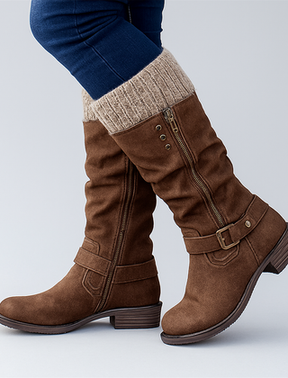 Bonnie | Elegant Supportive Buckle Boots in Brown
