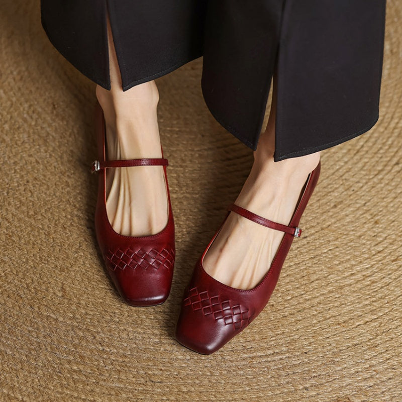 Verna | Square-Toe Mary Jane Flats
