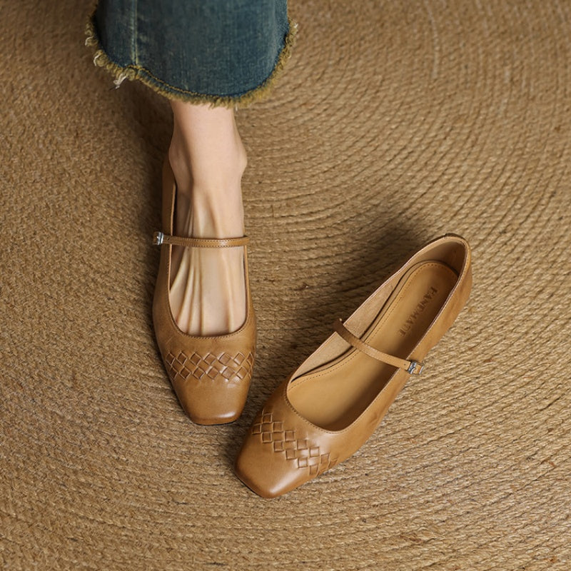 Verna | Square-Toe Mary Jane Flats