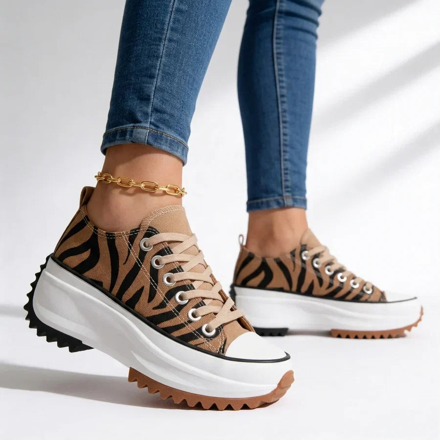 Luna platform orthopedic sneakers in tiger