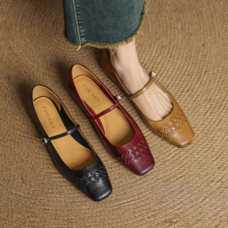 Verna | Square-Toe Mary Jane Flats