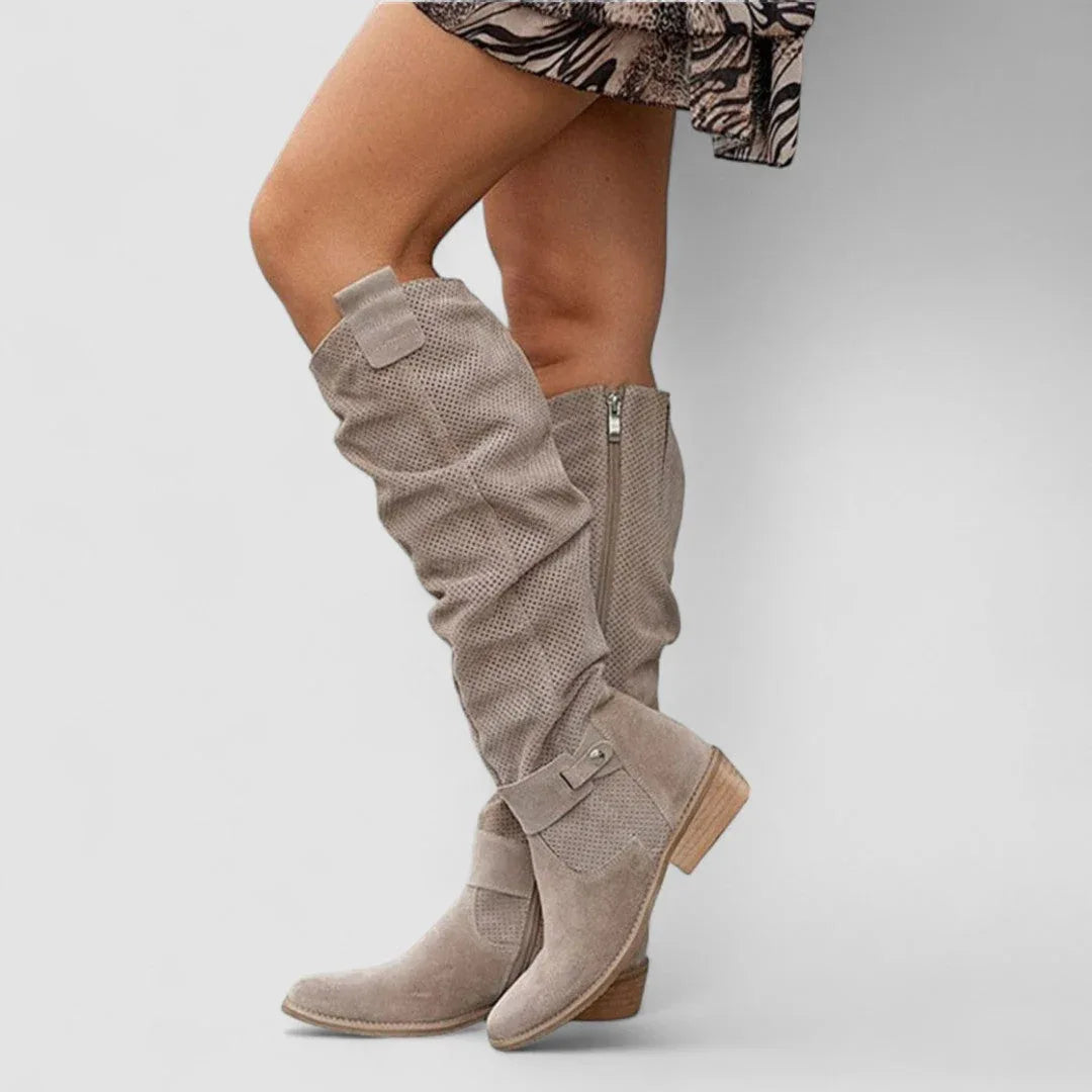 Hazel | Orthopedic Western Boots in Khaki