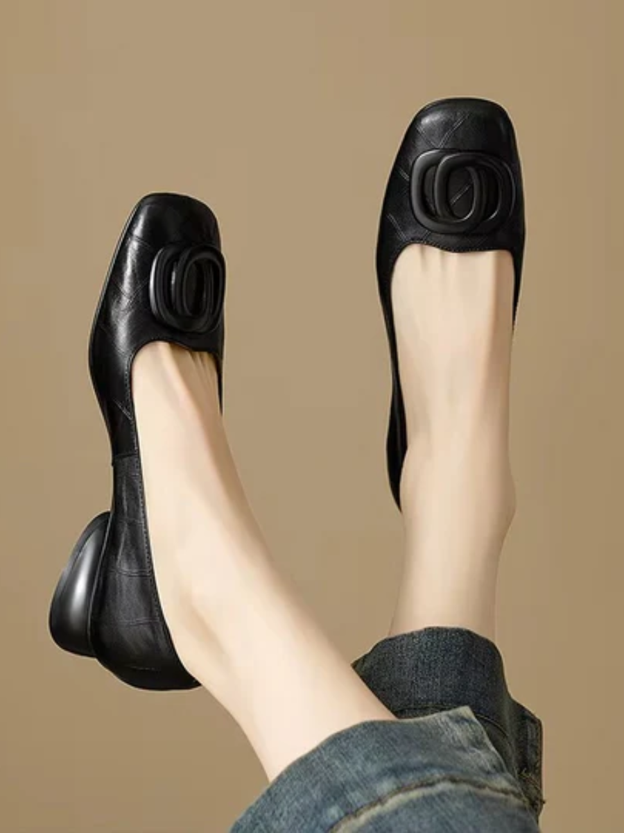Opium | Quilted Ring Leather Flats