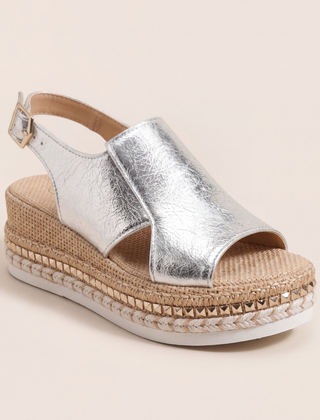 Lisette metallic platform comfort sandals - Silver