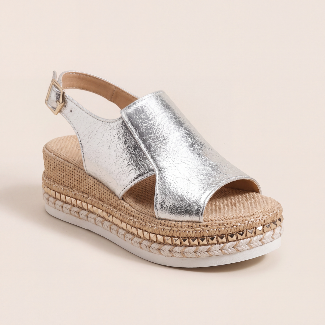 Lisette metallic platform comfort sandals - Silver