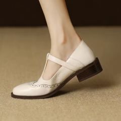 Maddalena Mary Jane shoes in Cream