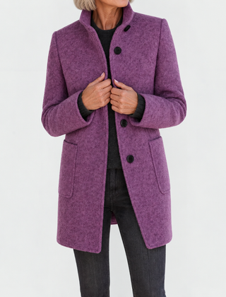 Irene | Elegant Midi Coat - Purple