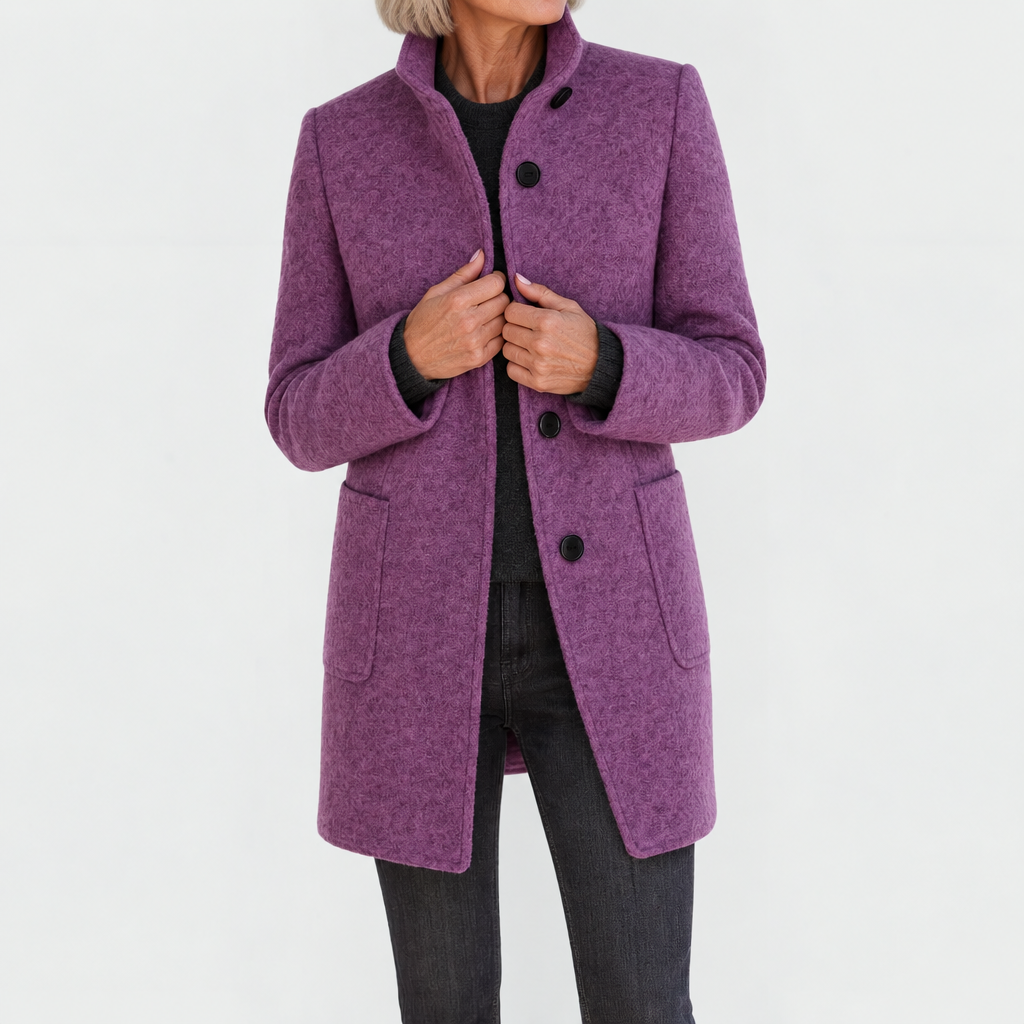 Irene | Elegant Midi Coat - Purple