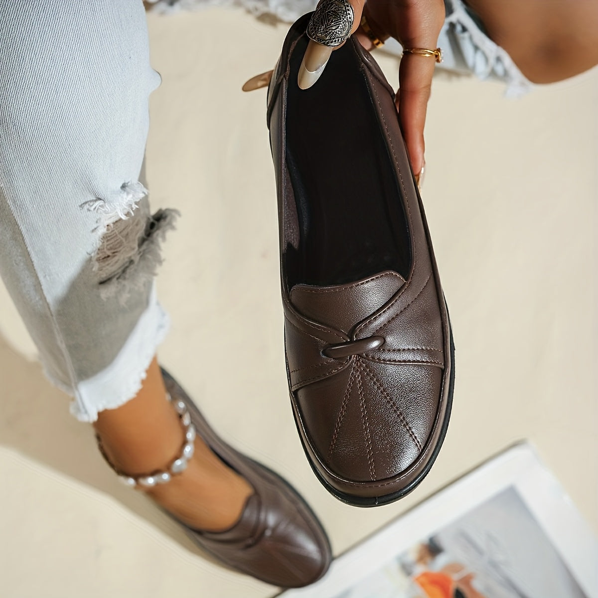 Prue | Knot Detail Comfort Loafers