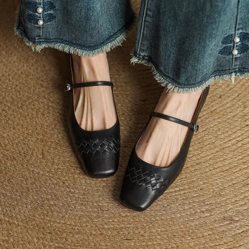 Verna | Square-Toe Mary Jane Flats