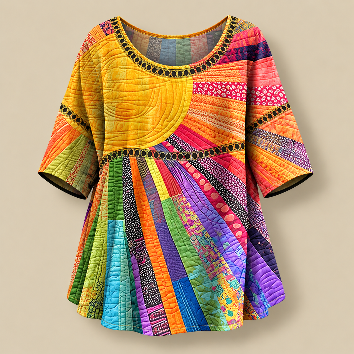 Autumn Quilted Sunburst Tunic