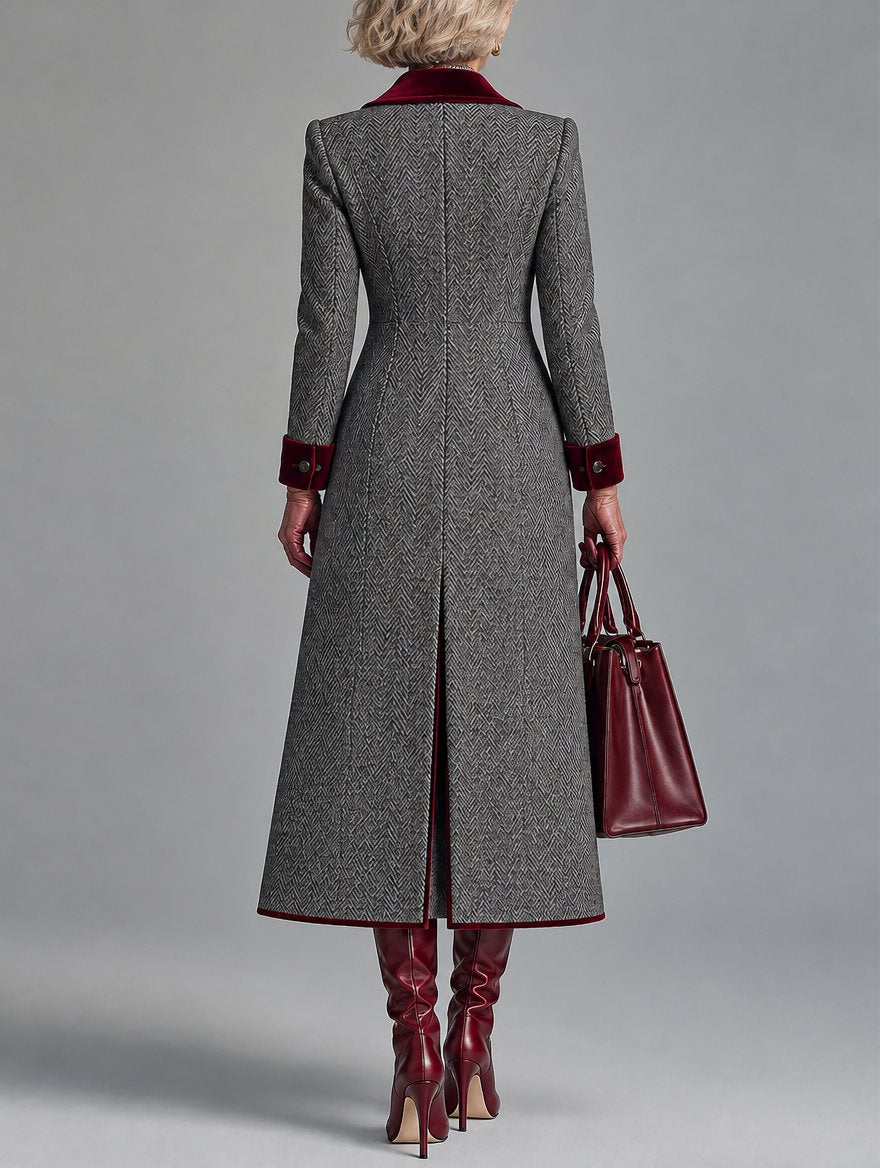 Helena | Long Herringbone Coat