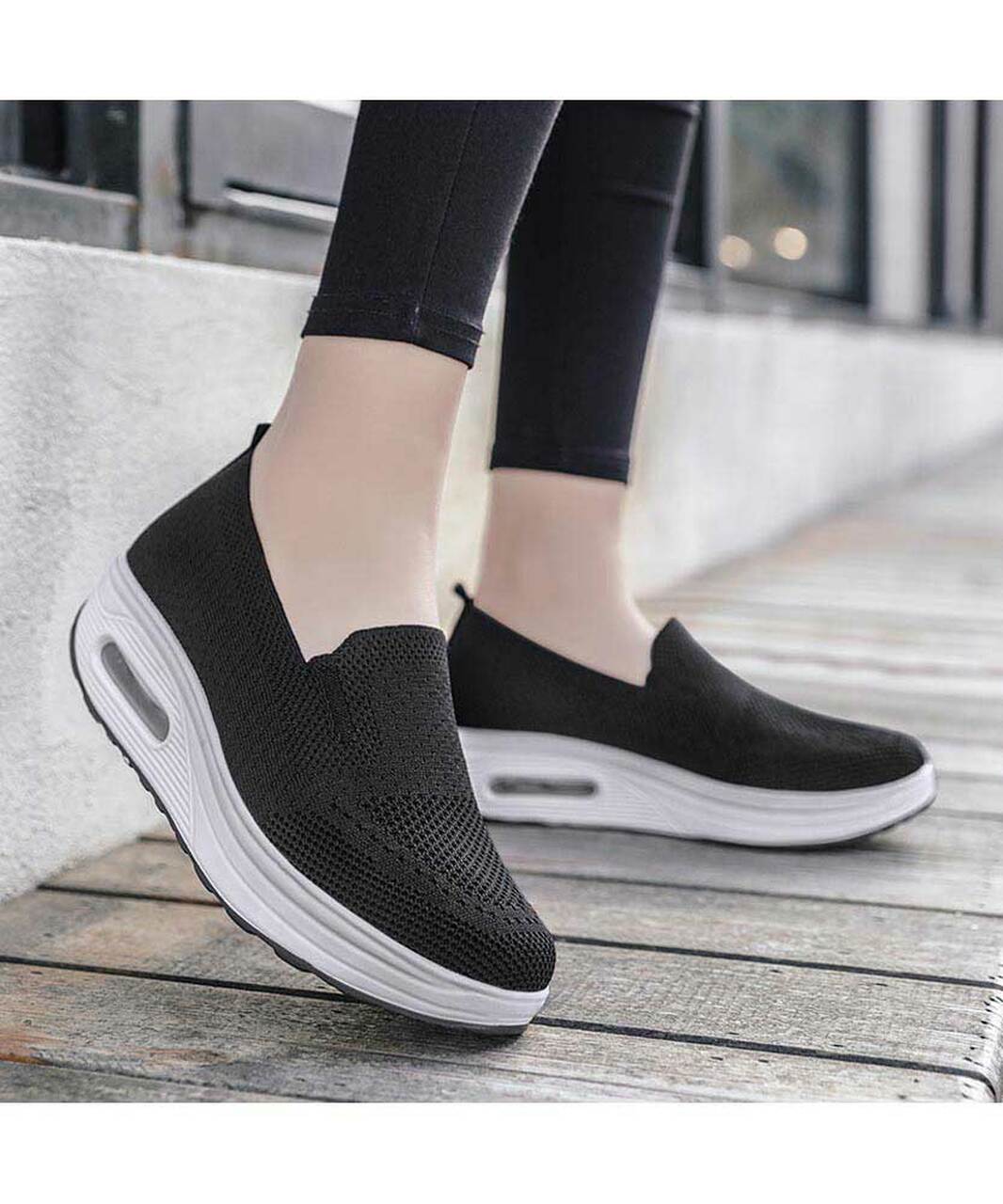 Sylvia arch support comfort sneakers in black