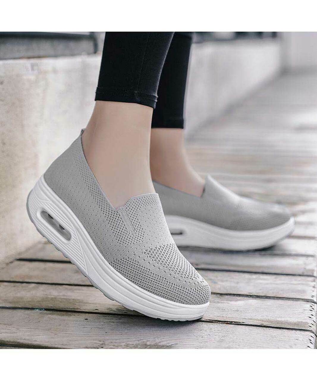 Sylvia arch support comfort sneakers in gray