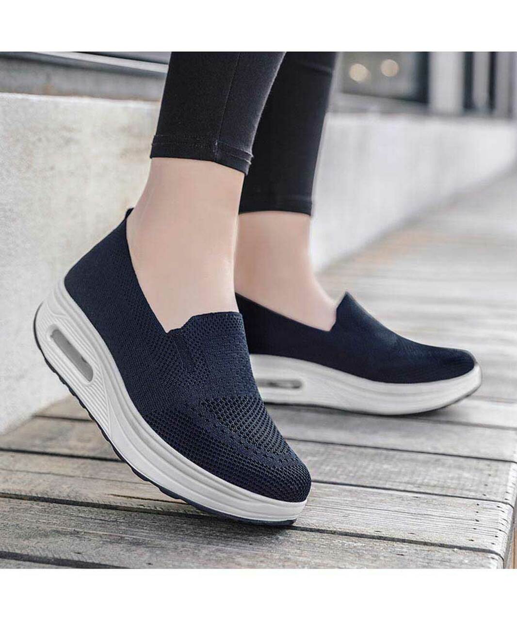 Sylvia arch support comfort sneakers in navy blue