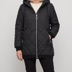 Rolande hooded jacket in black, front view