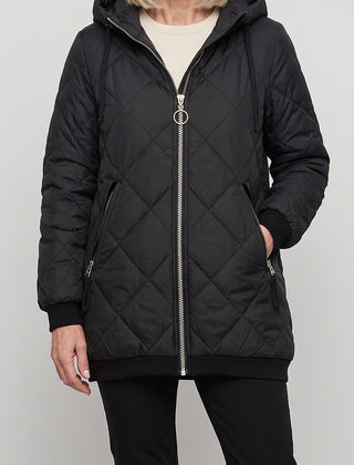 Rolande hooded jacket in black, front view