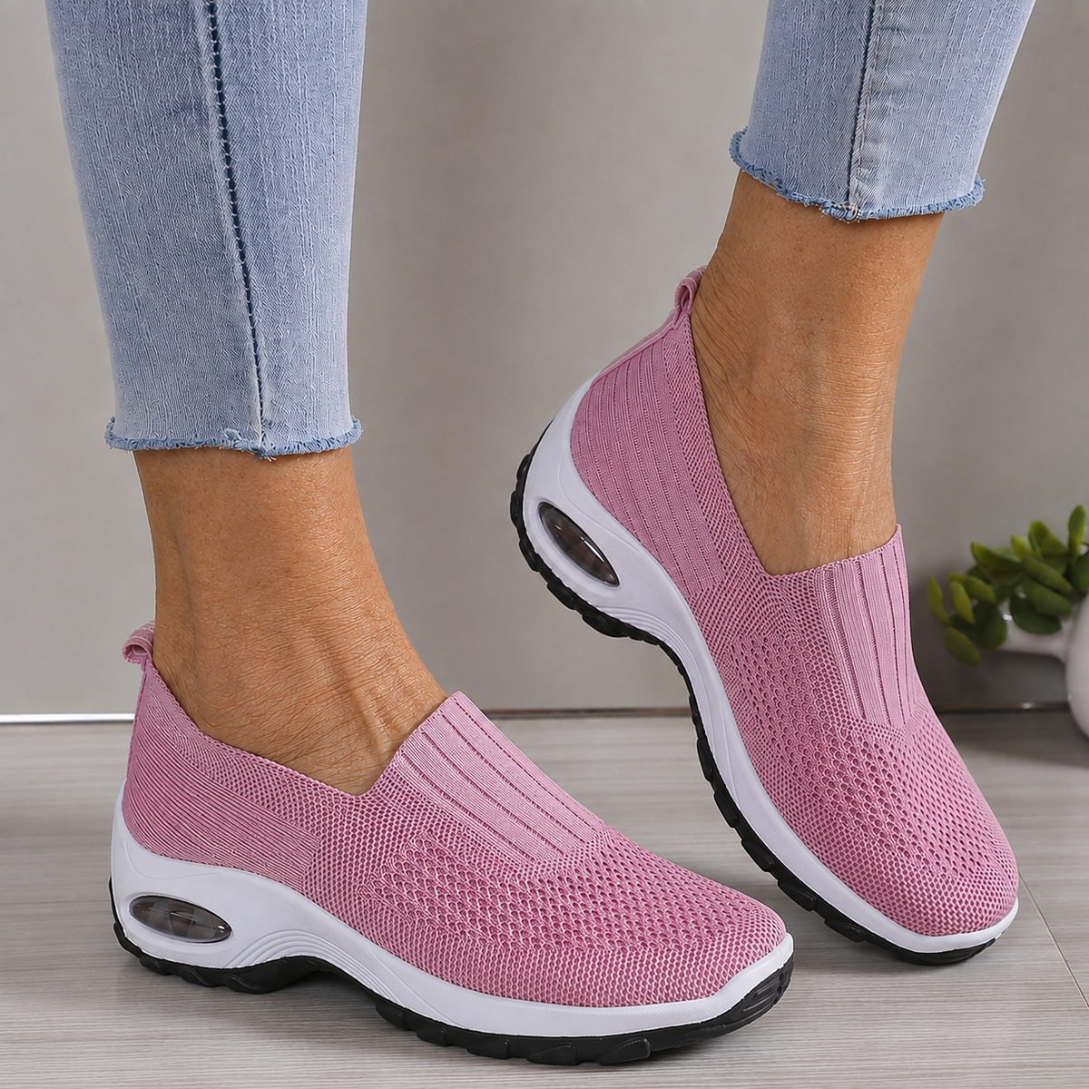 Abby air cushion comfort sneakers in pink