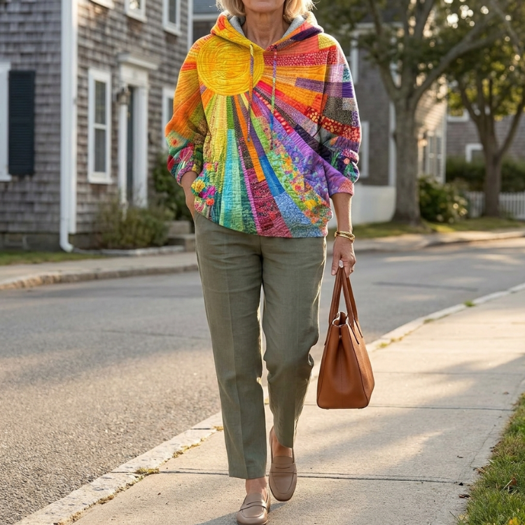 Amanda - Wildflower Quilted Hoodie