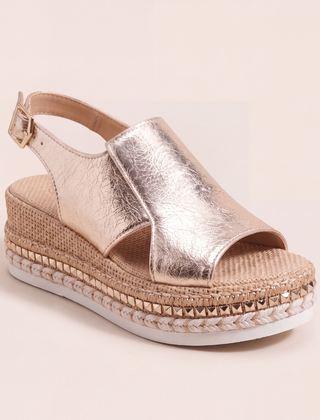 Lisette metallic platform comfort sandals - Gold