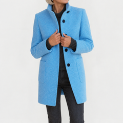 Irene | Elegant Midi Coat - Light Blue