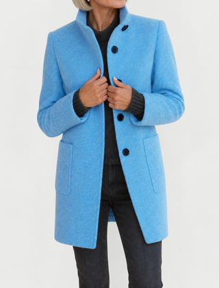 Irene | Elegant Midi Coat - Light Blue