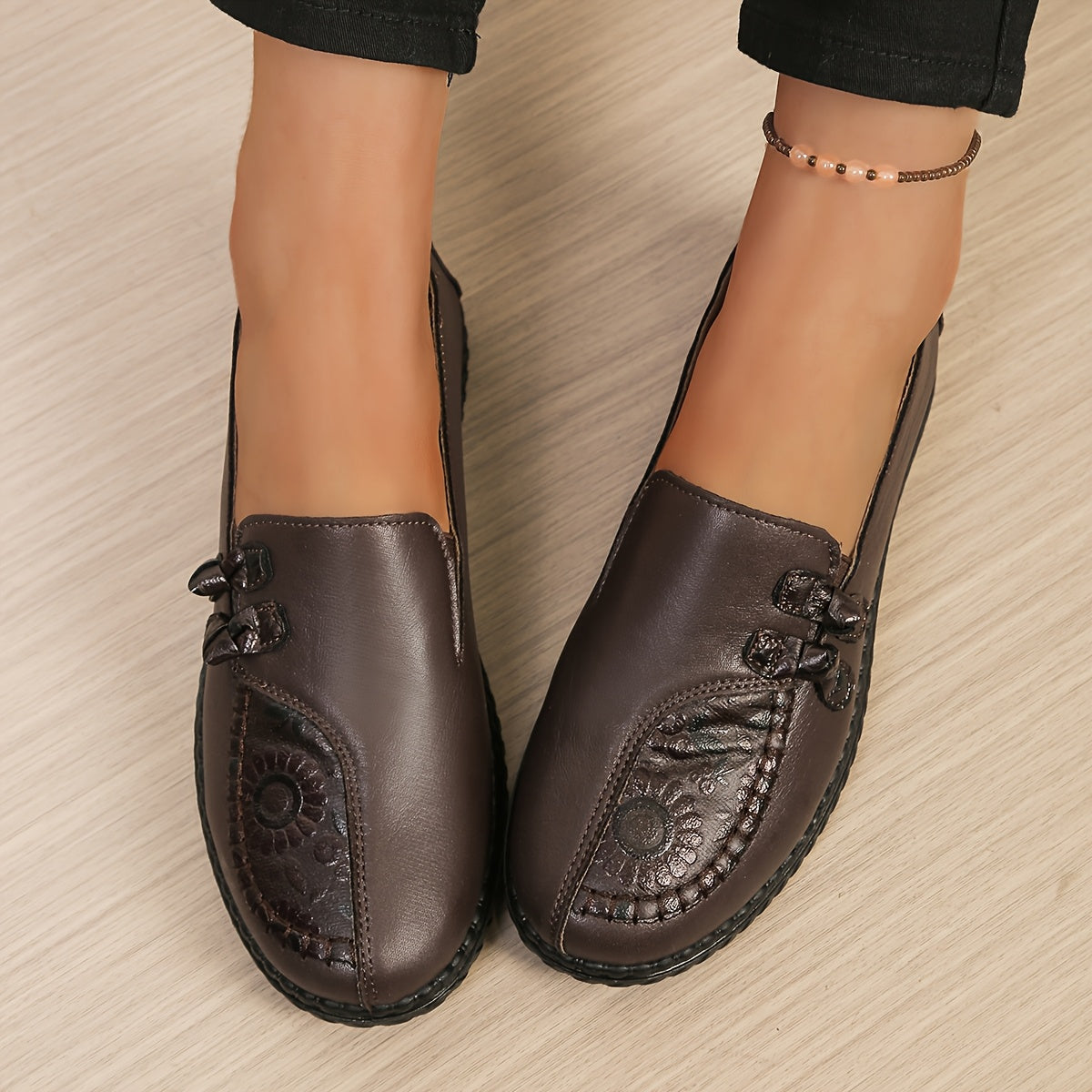 Wilma | Floral Detail Comfort Loafers