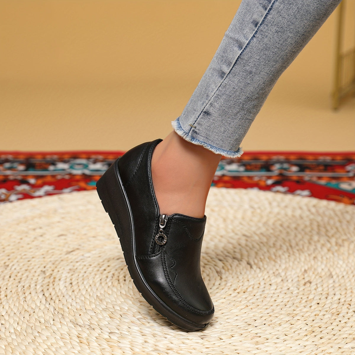 Wynne | Side-Zip Wedge Loafers