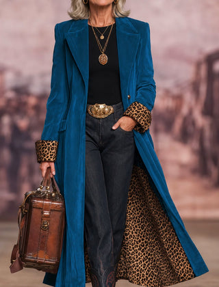 Veronique | Elegant Timeless Coat - Teal Blue