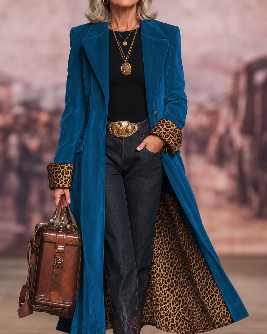 Veronique | Elegant Timeless Coat - Teal Blue