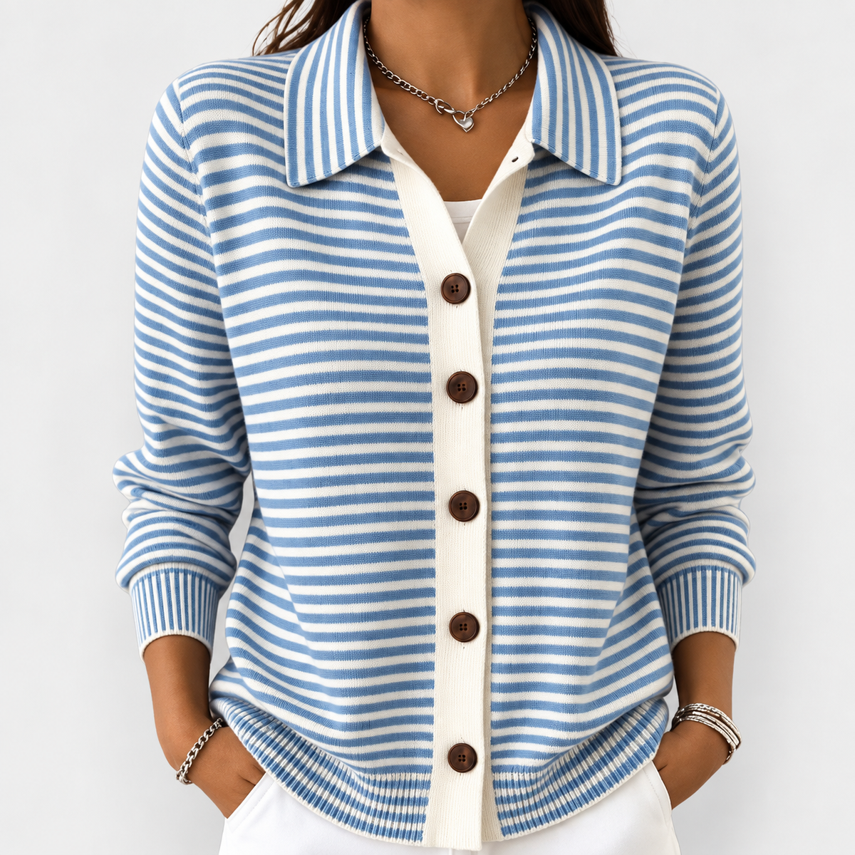 Lesley | The Striped Cardigan