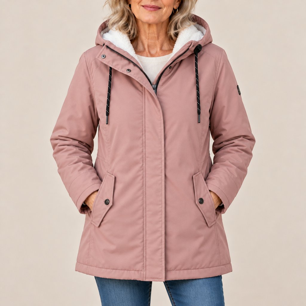 Maeve hooded parka coat in pink