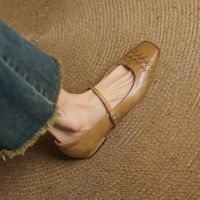 Verna | Square-Toe Mary Jane Flats