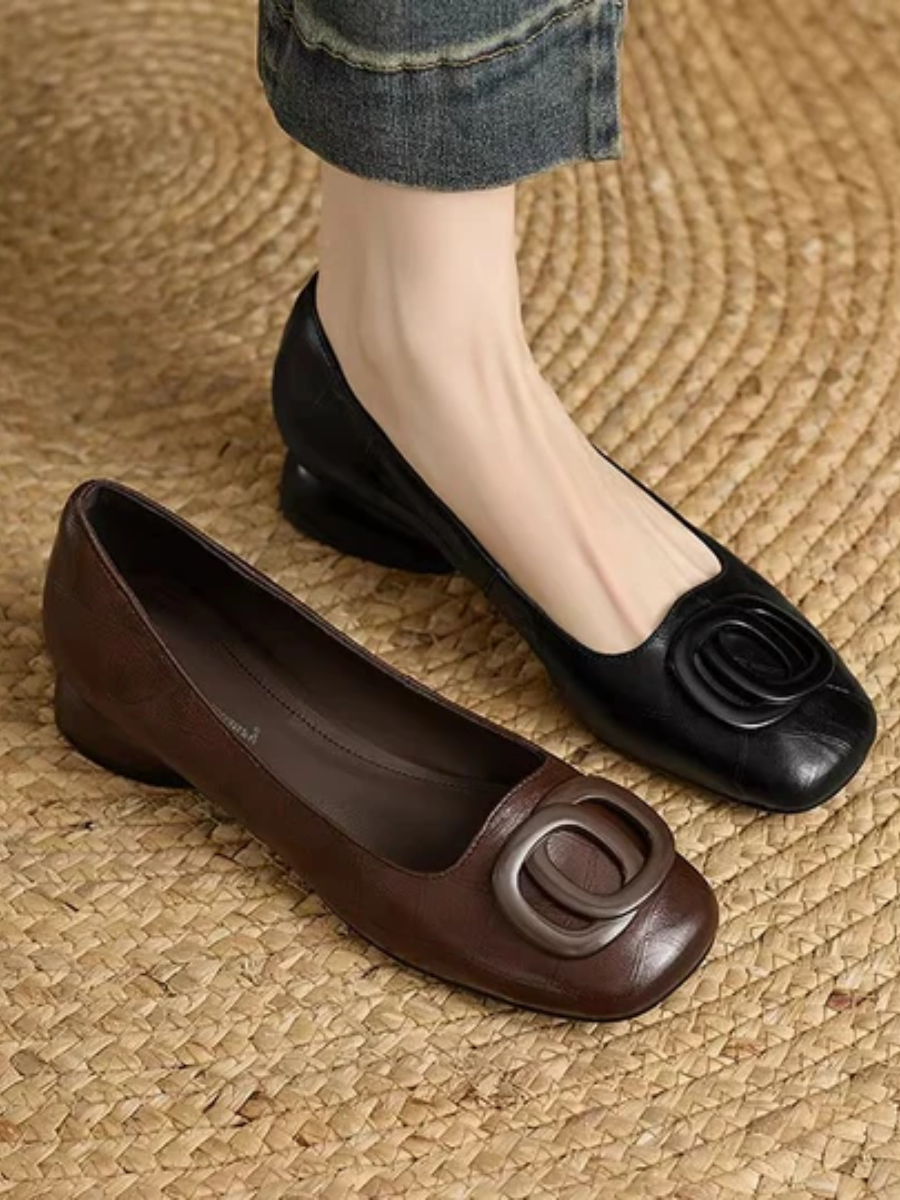 Opium | Quilted Ring Leather Flats