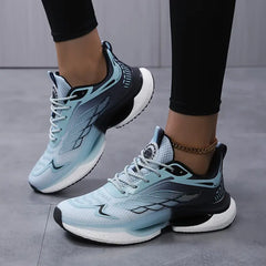 Hailey breathable platform sneakers in sky blue
