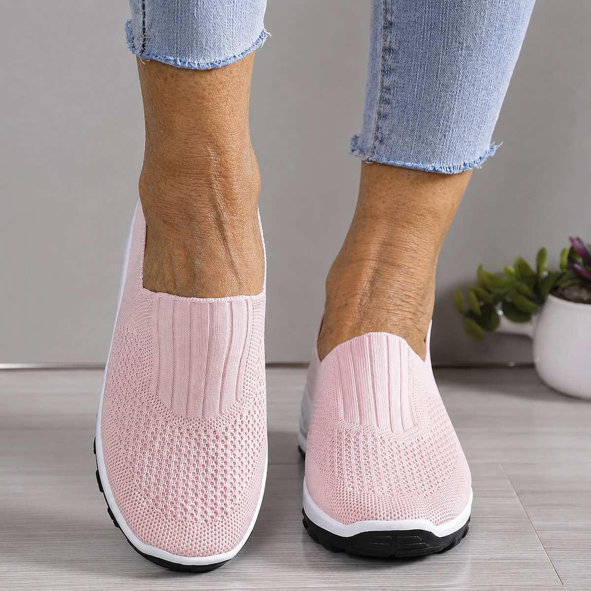 Abby air cushion comfort sneakers in light pink